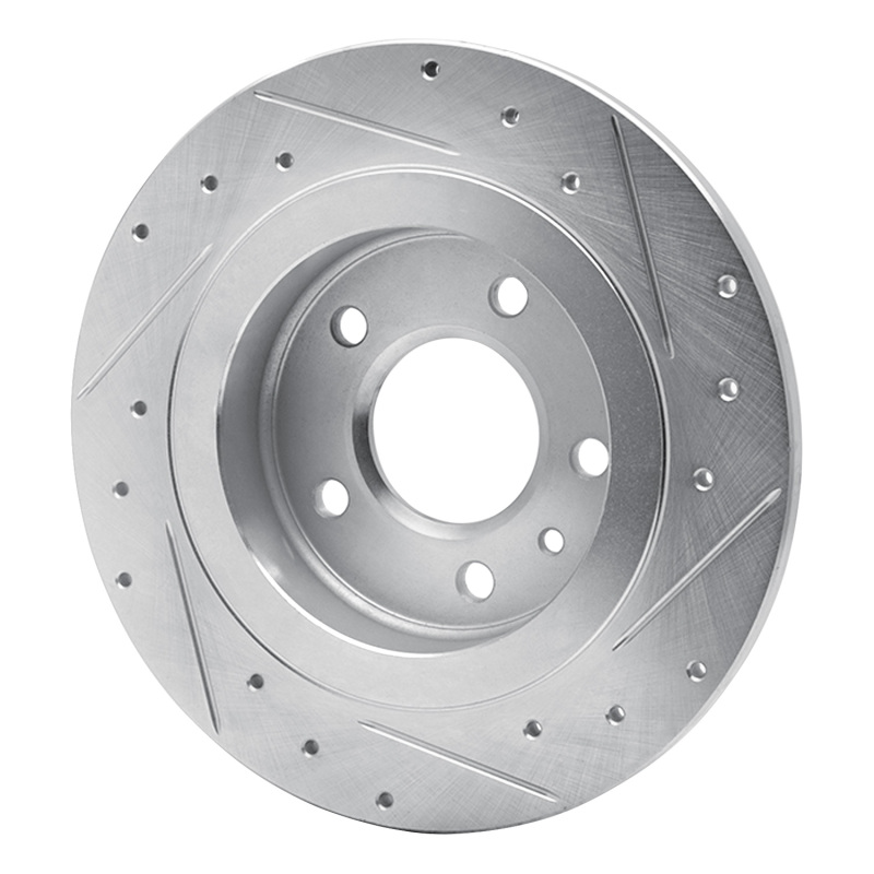 Buick Cascada Brake Rotor (1) - Rear Left - R1 Concepts - Drilled & Slotted - Silver - `11-`19